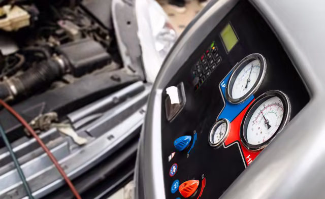 Air conditioning regas and service unit at T&T Garage Wembley